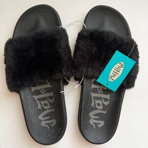 Mad Love Women's Phoebe Faux Fur Top Strap Sandals Size ~9 Buy 1 Get 1 Free NWT